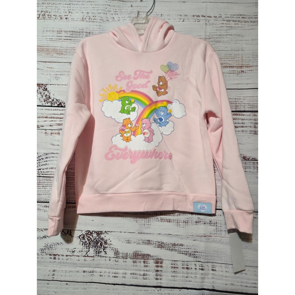 Care Bears See The Good Everywhere Pink Hoodie Kids XL 14 Mad Engine NWT